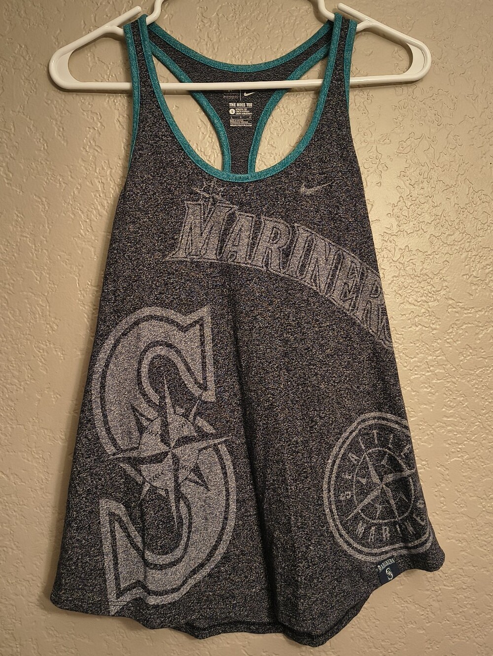 Nike Women's Gray Mariners Tank with Teal Trim